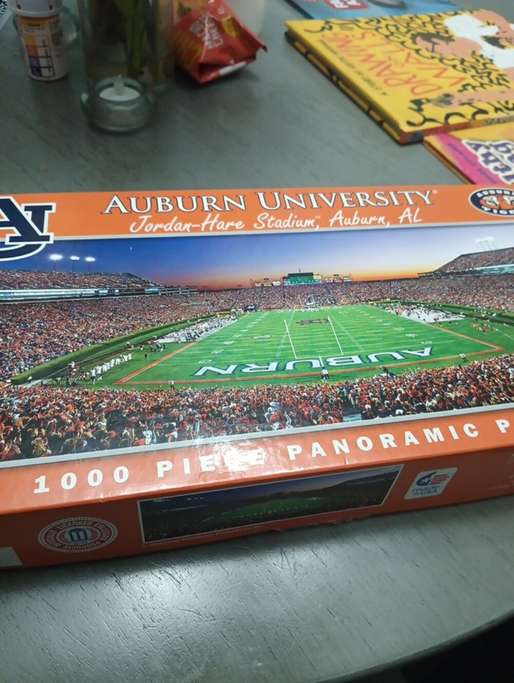 Orange Auburn Tigers Jordan Hare Stadium Gameday 1000-Piece Panoramic Puzzle